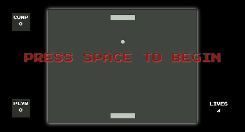 a screenshot of the pong game
